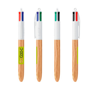 Stylo 4 couleurs wood Bic®
