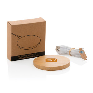 Chargeur de téléphone sans fil en bambou