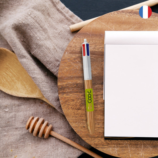 Stylo 4 couleurs wood Bic®