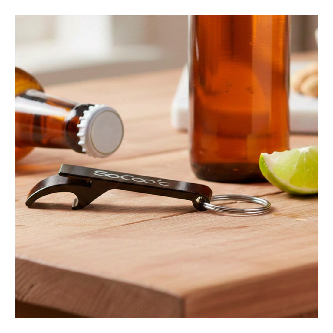 Porte-clé décapsuleur en aluminium