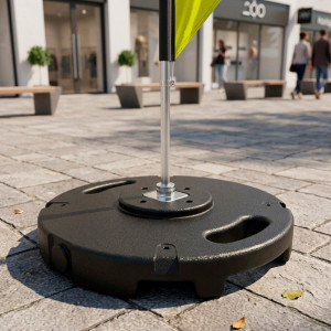 Pied PVC béton 10 kg avec axe de rotation