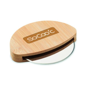 Roulette à pizza en bambou et acier